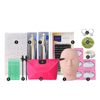 Kit d'entraînement professionnel pour extensions de cils, faux cils, maquillage, tête de mannequin, ensemble Ravi TH1090, portable, imperméable