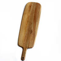 Planches à découper en bois d'olivier avec poignée incurvée créative, vente en gros, 42x12cm, épaisseur 1,5cm, plateau de service pour steak et pain