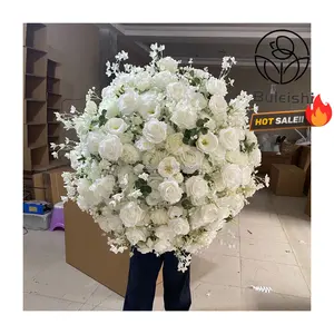 White Pink Green Rose Flower Ball for Wedding Centerpieces Decoration Flowers Ball Artificial