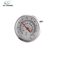 Termometer Daging BBQ Nirkabel Tahan Air dengan Dial 1-Inci dari Baja Tahan Karat untuk Memanggang, Memanggang Kue & Penggunaan Dapur