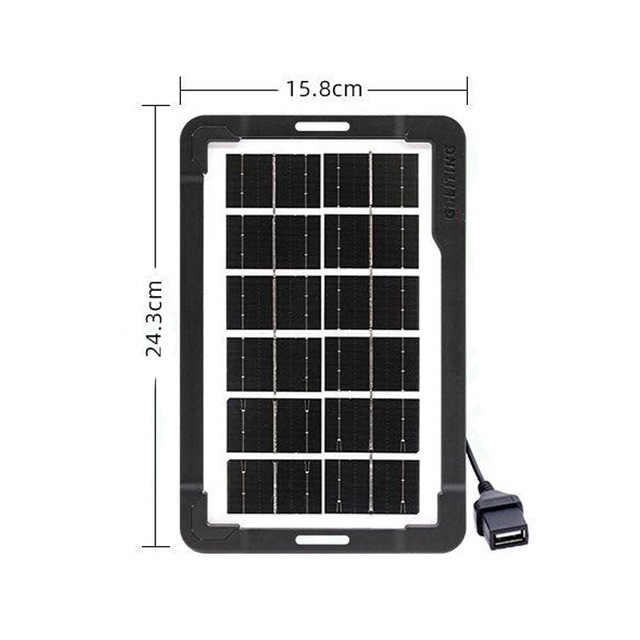 GD036WP 3.6W N-Type Small Solar Charger Panel 5-in-1 USB Cable Portable Mobile Power Bank