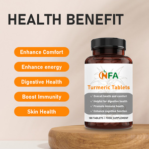Customizable Turmeric Tablets with Ginger Root Extract Herbal <b>Supplements</b> Immune Support Promotes Digestion Natural Tablet - Product Image 2