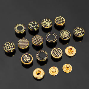 KUNSHUO Botón Fábrica Ropa Camisa 4 Parte Marca Patrón Personalizado Logo broche de presión Abaya Thobe Metal Snap Button para ropa - Product Image 4