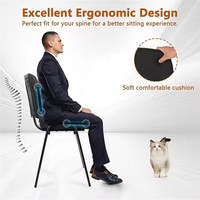 Chaise empilable à structure métallique bon marché de fabricant chinois chaise d'étudiant en tissu rembourré chaise de conférence de visiteur de bureau empilable