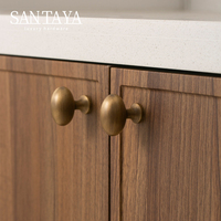 Poignées Santaya en laiton brossé antique, forme œuf de pigeon, pour armoire de cuisine, tiroir de chambre, bouton de meuble