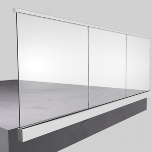 <strong>Deck</strong> <strong>Railing</strong> Frameless Balustrade Aluminum U Channel Profile Glass <strong>Railing</strong> with Led Light - Product Image 6