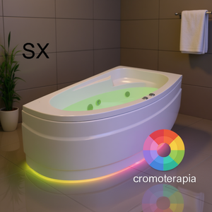 Baignoire d'angle à hydromassage Zaira 165 cm version gauche avec chromothérapie - Product Image 2