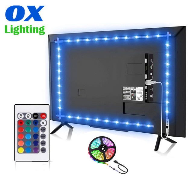 USB Powered Led Strip 1M 3m 5m Waterproof IP65 5v 5050 RGB Colour Changing TV PC Backlight Back Light for TV Notebook Laptop