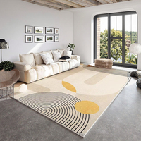 Tapis de luxe en peluche, anti-dérapant, anti-déversement, en polyester crème, pour sous le canapé, sous la table basse, protection de sol, tapis de zone