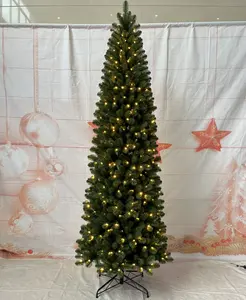 2024 Fábrica De Vendas Diretas De Árvores De Natal Personalizadas 9Ft Alta Qualidade Slim Artificial Árvore De Natal Prelit Árvore De Natal