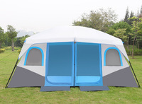 Tienda de Campaña Glamping Familiar Grande de Lujo, de Tela Oxford, con Dos Habitaciones, Doble Capa Impermeable, para 6 Personas, con Diseño de Apertura Rápida