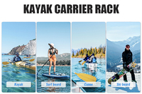 Nouveau support de toit universel pour kayak de type J, noir, capacité de 150 lb, support robuste en forme de J pour kayak/canoë/planche de surf/SUP, barre transversale