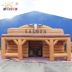 Winsun ngoài trời vui vẻ Inflatable nhà gỗ Inflatable trẻ em Lều Nâu <span class=keywords><strong>log</strong></span> cabin mùa đông nhà cho quyến rũ hộp đêm bên - Product Image 2