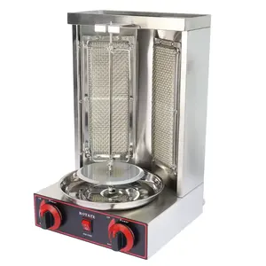 high quality commercial gas skewer shawarma toaster machine for sale in zambia with 2 burners