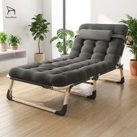 Lit pliant en tissu avec cadre en acier, portable, pour le bureau, la chambre à coucher, le repos