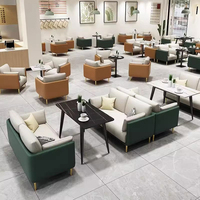 Fauteuil de café commercial décontracté, chaise de salon pour pâtisserie, table et chaises pour espace de repos, table et chaises pour bar à livres, ensembles de table et chaises pour négociation en salon de thé.