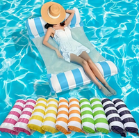Hamac flottant gonflable pour piscine avec chaises longues flottantes multifonctionnelles et chaise longue en forme de selle - Matériel PVC pour adultes