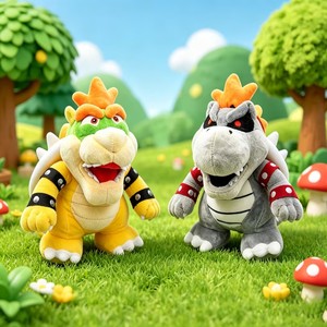 Grande Peluche Géante Bowser Super Douce Jaune Bleu Vert Gris pour Figurine Remplie de Coton PP Cadeau Enfant ODM - Product Image 6