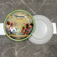 Assiette en mélamine 3D gaufrée, décorative pour le Ramadan et l'Aïd, motif de bénédiction familiale musulmane, souvenir de voyage islamique