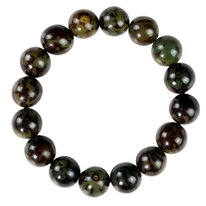 Bodhi Root <b>Bracelet</b> Single Loop Unisex Jewelry Watermelon Rind Green Beaded Everyday Wear - Product Image 5