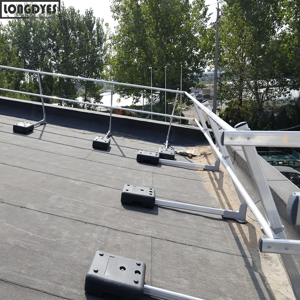 Aluminum rooftop non penetrating railing counterbalanced guardrail safety handrail of fall protection system