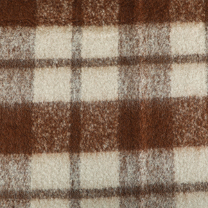 Manta Tejida con Flecos de Mohair Blanca y Marrón, Diseño a Cuadros, Ecológica, para Todas las Estaciones - Product Image 2