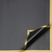 Papier d'emballage floral E-Magic, feuilles de 57 cm x 57 cm, bord doré, texture mate, semi-transparent, imperméable, pour cadeaux et bouquets