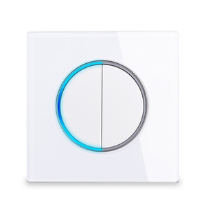 1/2/3/4 갱 1/2 방법 벽 빛 스위치 대형 조리개 LED 백라이트 유리 패널 블랙 - Product Image 2