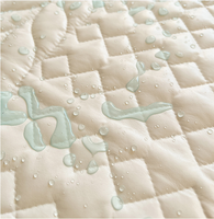 Protège-matelas de luxe imperméable en polyester tricoté à motif géométrique et couleur unie pour usage hospitalier