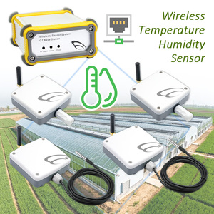Greenhouse Planting Temp Humidity Monitoring System 4PCS <b>Wireless</b> Sensors Data Logging Real-Time Remote View - Product Image 1