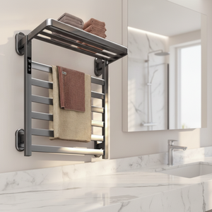 Sèche-serviettes électrique sur pied en aluminium pour salle de bain - Product Image 1