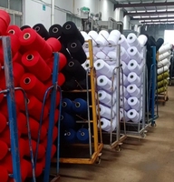 Fil à coudre en chenille 100 % polyester filé à anneaux, haute ténacité, teint, écologique