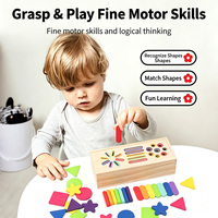 Juguete Educativo de Madera Montessori, Bandeja de Clasificación de Bloques Geométricos, Juego Divertido de Matemáticas para Niños