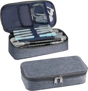 Grande capacidade durável Oxford School Pen Case Waterproof Office Pencil Case