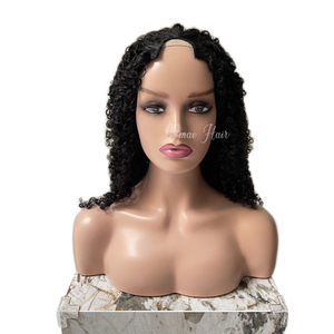 VMAE Peluca de Cabello Humano <span class=keywords><strong>Afro</strong></span> Rizado para Mujer, <span class=keywords><strong>Rizos</strong></span> Profundos, <span class=keywords><strong>Rizos</strong></span> Negros, Rectos, Cutícula Virgen Vietnamita - Product Image 1