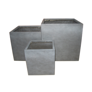 Grand pot à fleurs carré moderne en fibre de verre pour jardin intérieur/extérieur, conteneur pour plantes, meilleur prix, aménagement paysager extérieur - Product Image 1