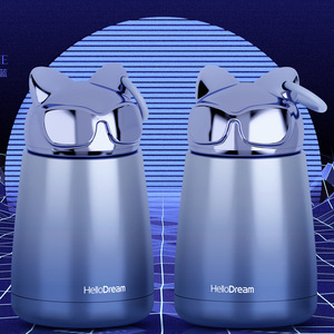 Thermos en acier inoxydable 304 Flopsy Bunny Tide Bunny Elvis Cartoon, bouteille d'eau isolée - Product Image 4