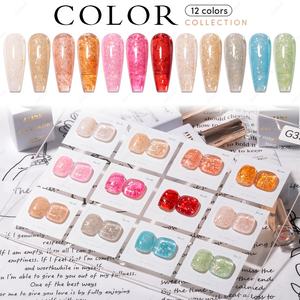 JTING - Esmalte de Uñas en Gel con Mica y Conchas Marinas, 12 Colores, Vegano, Sin Hema, con Purpurina, Etiqueta Privada OEM ODM - Product Image 3