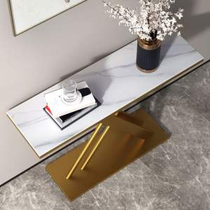 Table <span class=keywords><strong>d</strong></span>'<span class=keywords><strong>entrée</strong></span> murale en marbre, style luxe léger et épuré, pour villa, hôtel, appartement, salon, couloir - Product Image 4