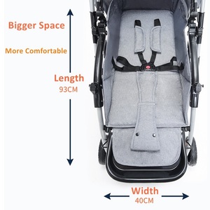 Cochecito de bebé bidireccional, se puede ajustar para sentarse y acostarse, carrito de bebé con plato de cena desmontable - Product Image 2