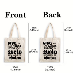 <span class=keywords><strong>Bolsa</strong></span> <span class=keywords><strong>de</strong></span> lona con diseño <span class=keywords><strong>de</strong></span> cita humorística en español, ligera y espaciosa - Product Image 3