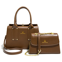 Ensemble de sacs à main de luxe de créateur 2 pièces, sac fourre-tout bicolore, sac à bandoulière en cuir PU pour femme, sac à main élégant de haute qualité pour femme
