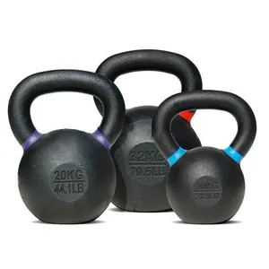Manufacturer Hot Selling Gym Fitness Different Weight powder coated Cast Iron Kettlebell Set
