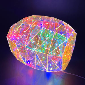 Huevo de Pascua <span class=keywords><strong>Iridiscente</strong></span> Prismático con Luz LED, Decoración para Interiores, Hecho a Mano, de Plástico (PET) Resistente, Alimentado por USB, para Decoraciones de Fiesta - Product Image 3