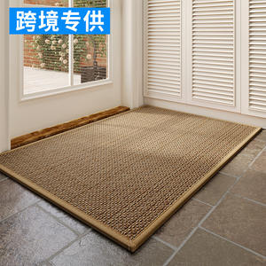 Tapis de sol tissé moderne rectangulaire en fibre de polyester antidérapant pour entrée de maison, tapis de salon, tapis de porte d'entrée, couleur unie, nettoyage facile - Product Image 3