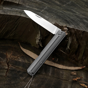 In acciaio inossidabile manico in acciaio resistente durezza pieghevole combattimento EDC portachiavi coltello tascabile con scivolo aperto blu - Product Image 4