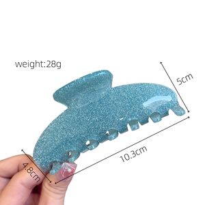 Nouvelle pince à <span class=keywords><strong>cheveux</strong></span> en acrylique épaissie à sept dents, colorée et brillante, pour un style classique, simple et élégant, accessoire quotidien. - Product Image 6