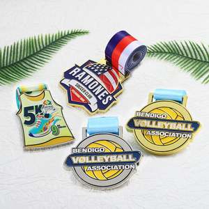 Médaille personnalisée par le fabricant, médaille en métal émaillé avec logo, récompense sportive, médaille de basket-ball, de rugby, de football, de marathon, de course à pied 5 km - Product Image 2