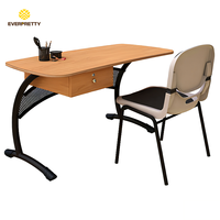 Ensemble bureau et chaise en bois pour professeur avec tiroir, pour projet de mobilier scolaire tout-en-un