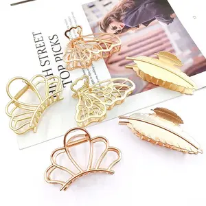 Europese Vlinder Veer Leaf Hair Clips Elegante Metalen Haaraccessoires Meisjes Hot Selling Haarspeld Voor Vrouwen